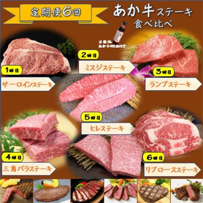 【毎月定期便】あか牛ステーキ食べ比べ(水上村)全6回【配送不可地域：離島】【4006187】
