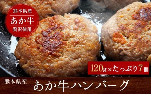 あか牛ハンバーグ　たっぷり7個入り《7-14日以内に出荷予定(土日祝除く)》熊本県 玉名郡 玉東 あか牛 ハンバーグ---gkt_fschbg_wx_r7_14000_840g---