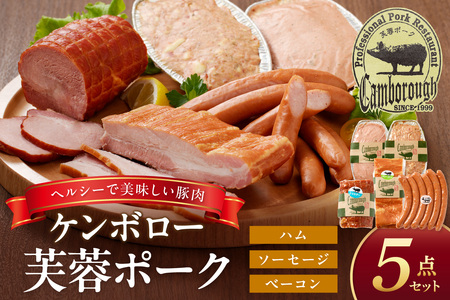 【DLGコンテスト2024金賞受賞】 ケンボロー芙蓉ポーク浜田市産ハム・ソーセージセット5種 加工品 ハム ソーセージ セット 詰め合わせ 【002_1958】