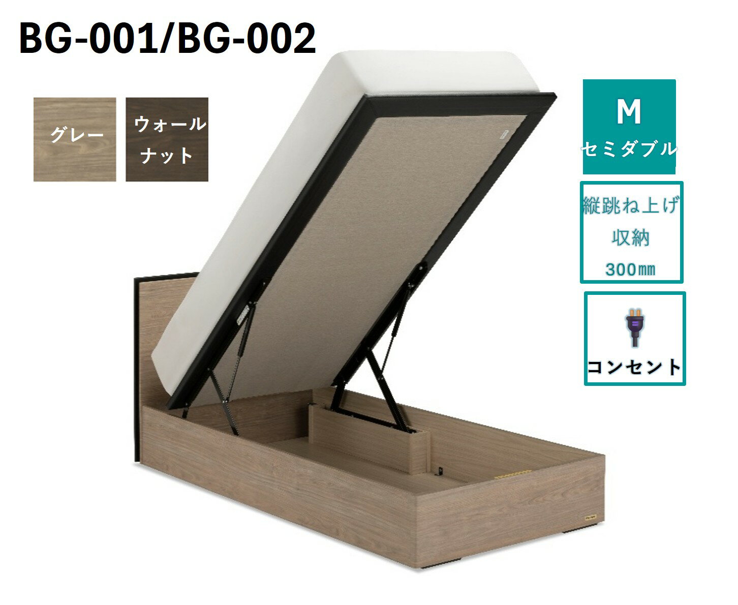 【ふるさと納税】フランスベッド BG-001（跳ね上げ収納タイプ 300mm）セミダブル【ベッドフレームのみ】