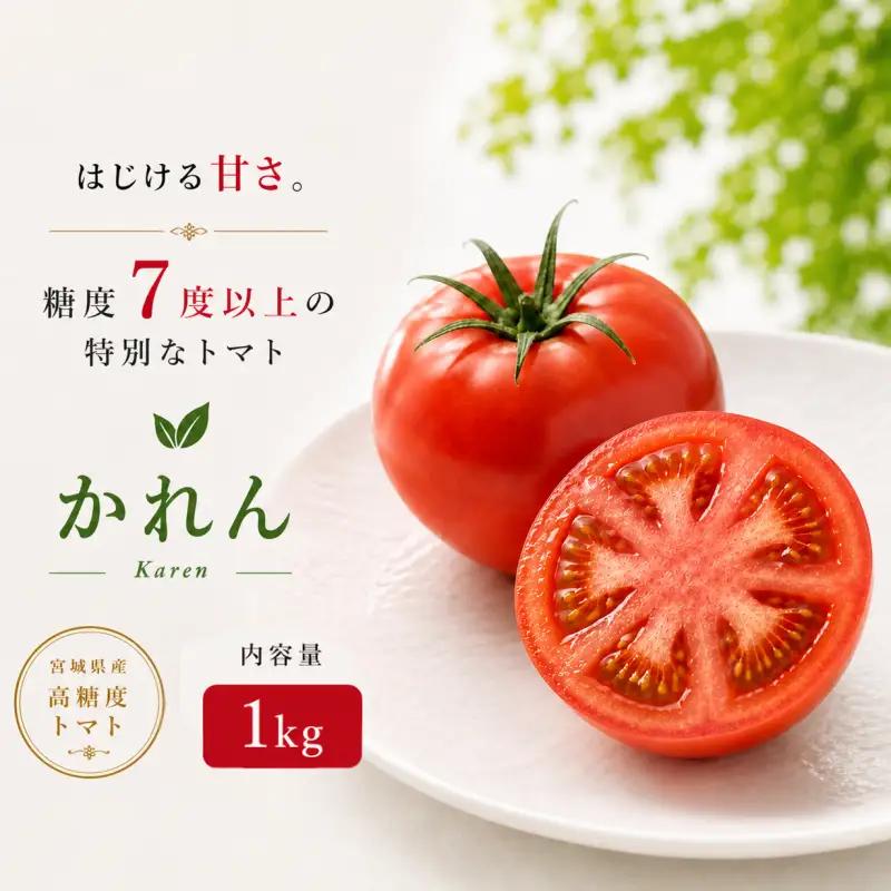 トマト【かれん】 マイルドかれん 1kg（箱満杯詰め） / 野菜 トマト【delf021】