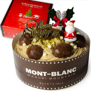 クリスマスケーキ 和栗 モンブラン ホールケーキ 5号 直径16cm 4人～6人分 700g 【クリスマス飾り付】 スイーツ ギフト | デザート ケーキ お菓子 洋菓子 冷凍 着日指定 お誕生日 誕生日 ギフト お祝い 愛媛県 松山市【IT025】