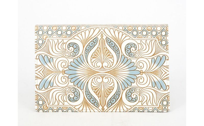 
【文庫屋大関】パーソナルホルダー　ロカイユ＜ブルーグレー＞【皮革工芸品】 [№5619-1675]
