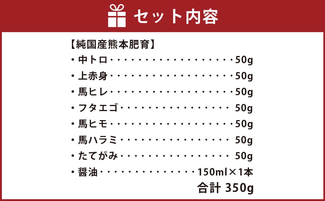 熊本安坐国産馬刺し7種食べ比べ