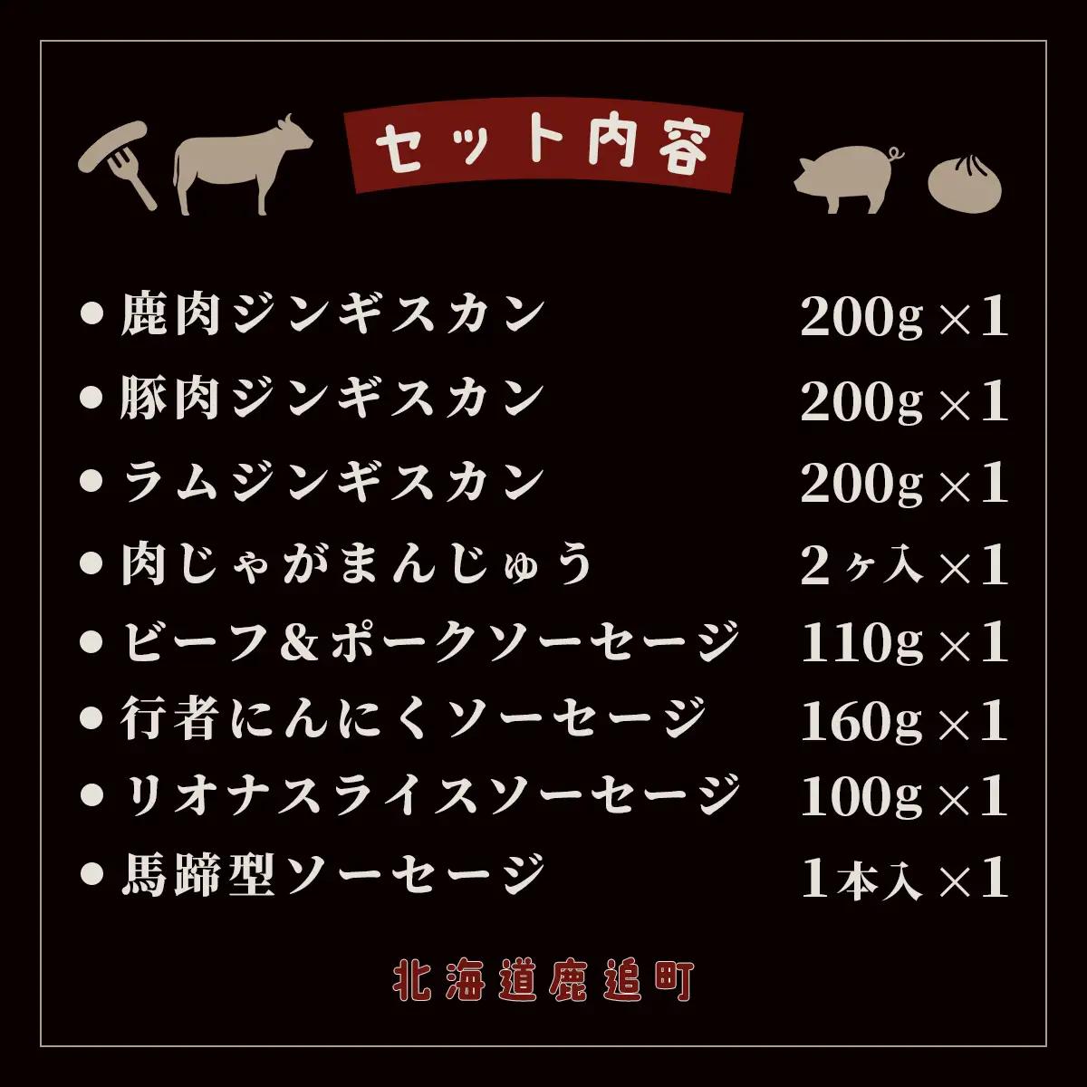 十勝ぜいたく加工品セット SKAC001 【 肉  ソーセージ ジンギスカン 肉まん 北海道  送料無料 】