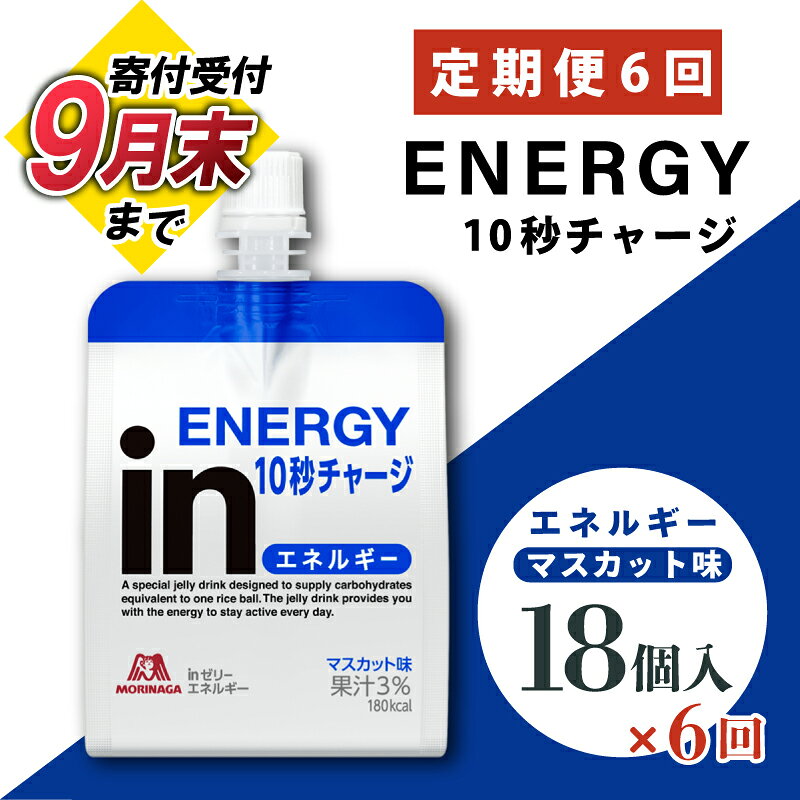 【ふるさと納税】 【9月30日掲載終了】 定期便 6回 inゼリー エネルギー 18個入り マスカット味 180g×18個×6回 インゼリー ゼリー飲料 まとめ買い 森永製菓 栄養補給 10秒チャージ スポーツ エネルギー補給 飲むゼリー 小腹 非常食 常温保存 手軽 三島市 静岡県