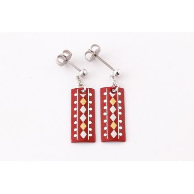 ふるさと納税 京都市 【中嶋象嵌】長四角　イヤリング〈ダイヤ〉 |  | 01