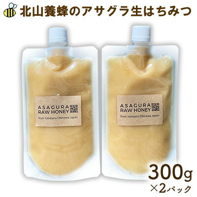 【ふるさと納税】アサグラ生はちみつ（300g×2パック）やんばる東村産 はちみつ 蜂蜜 ハチミツ 生はちみつ 生ハチミツ 沖縄北部 やんばる ヤンバル 養蜂 完熟はちみつ みつばち 非加熱 自然 天然 結晶 蜜 みつ 農薬不使用 沖縄 東村