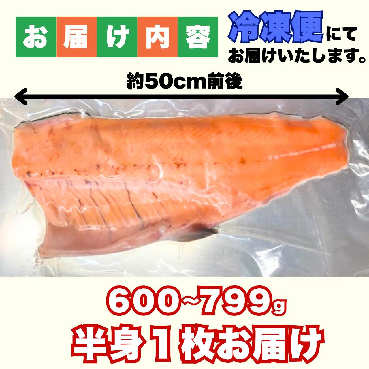 サーモン 半身 600～799g 冷凍 1枚 [A-050008]