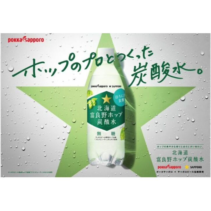 北海道 定期便 12ヵ月 連続 全12回 炭酸水 500ml × 24本 北海道富良野ホップ炭酸水 グリーンシャワー ポッカサッポロ 無糖 北海道富良野ホップ ペットボトル 炭酸飲料 炭酸 ソーダ ソ