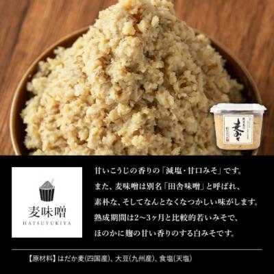 ふるさと納税 日置市 鹿児島の 麦みそ (500gカップ入り×6個・計3kg) 減塩 甘口 【はつゆき屋】No.531 |  | 01