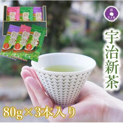 ふるさと納税 宇治田原町 【令和7年産　先行予約】京都茶匠きよ泉の宇治新茶3袋セット(宇治煎茶飲み比べセット　各80g)