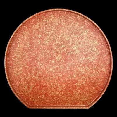 木製 半月トレイ　乱糸 (マット仕上げ) 本朱【1662226】