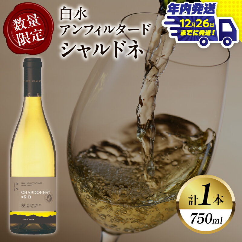 【ふるさと納税】《年内発送》【数量限定】白水アンフィルタードシャルドネ 計1本 国産 飲料 酒 アルコール ワイン 果実酒 ぶどう 都農ワイン 白ワイン 辛口 おすすめ 贅沢 ご褒美 家飲み 晩酌 パーティー 記念日 お祝い ギフト 贈答 贈り物 常温 宮崎県 都農町 送料無料