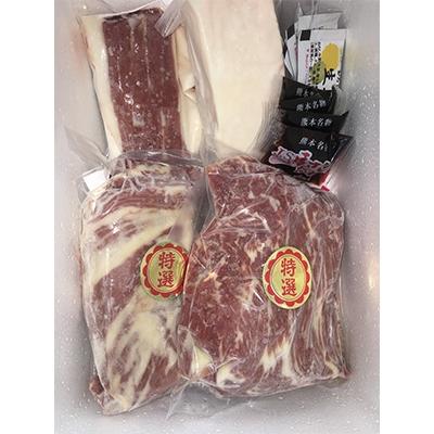 ふるさと納税 宇城市 馬刺セット600g (大トロ400g・フタエゴ100g・コウネ100)※タレ・生姜付 |  | 01