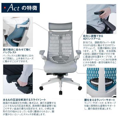 ふるさと納税 近江八幡市 イトーキ 『アクトチェア』エクストラハイバック フレーム:ホワイト 張地:ホワイトグレーT |  | 03