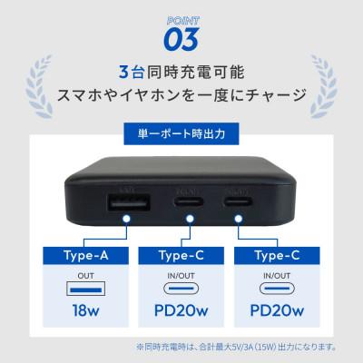 ふるさと納税 海老名市 10000mAh 最大PD20W 残量表示付き モバイルバッテリー ブラック |  | 03