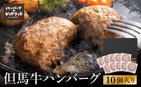 人気ハンバーグ店の但馬牛ハンバーグ 10個セット / 無添加 但馬牛 ハンバーグ 国産牛 和牛 鶏肉合挽き 淡路島産タマネギ 冷凍 レシピ付き 個包装 化粧箱入り ギフト セット プレゼント【ハンバーグ専門店ビアドリット】