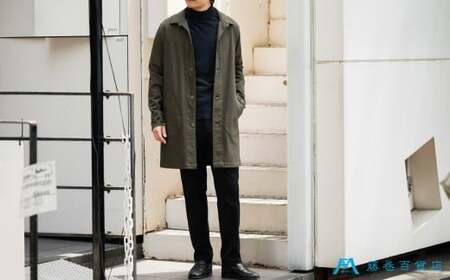 【Mサイズ】【ONO＋8186】藤巻百貨店別注 倉敷デニムコート／カーキ【デニム ジーンズ パンツ コート ショップコート 藤巻百貨 製品染め 別注 岡山県 倉敷市 おすすめ 人気】