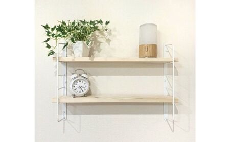 ショートシェルフフレーム　ワンバイフォー棚板セット 白×無塗装