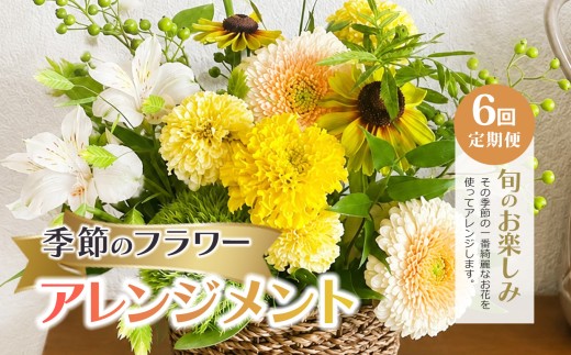 【定期便6回】季節のフラワーアレンジメント|  花 はな お花 flower フラワー ふらわー 花 はな  植物  高品質  お任せ お楽しみ ギフト 誕生日 親孝行 プレゼント 贈り物   調布 東京都
