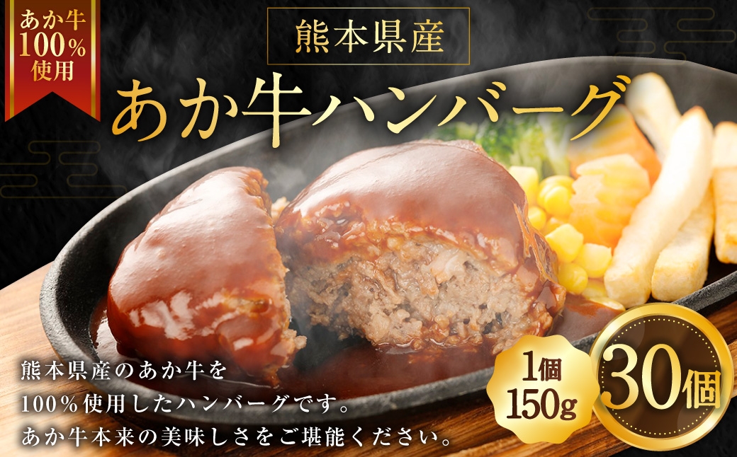 
                  熊本県産あか牛ハンバーグ 150g×30個 計4.5kg 熊本県産 あか牛 ハンバーグ 30個 美味しさ 肉汁 国産 牛 牛肉 ニク にく 肉 お肉 化学調味料不使用 添加物不使用 安心 安全
                