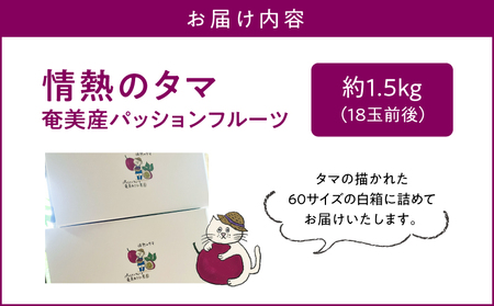 【 2026年 先行予約 】【 情熱のタマ 】 奄美産 パッションフルーツ 1.5kg （ 18玉前後 ） A203-001-01 フルーツ 果物 果実 期間限定 限定 甘酸っぱい 濃厚 美味しい お