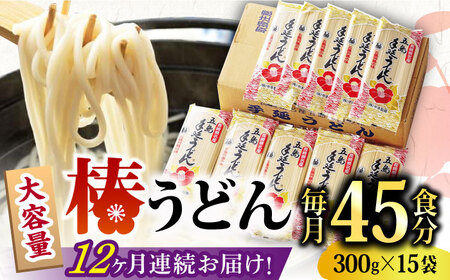 【全12回定期便】椿うどん300g×15袋 五島うどん 保存食 業務用[RAO021] うどん 五島うどん 麺 うどん 五島うどん 麺 うどん 五島うどん 麺 うどん 五島うどん 麺九州 長崎