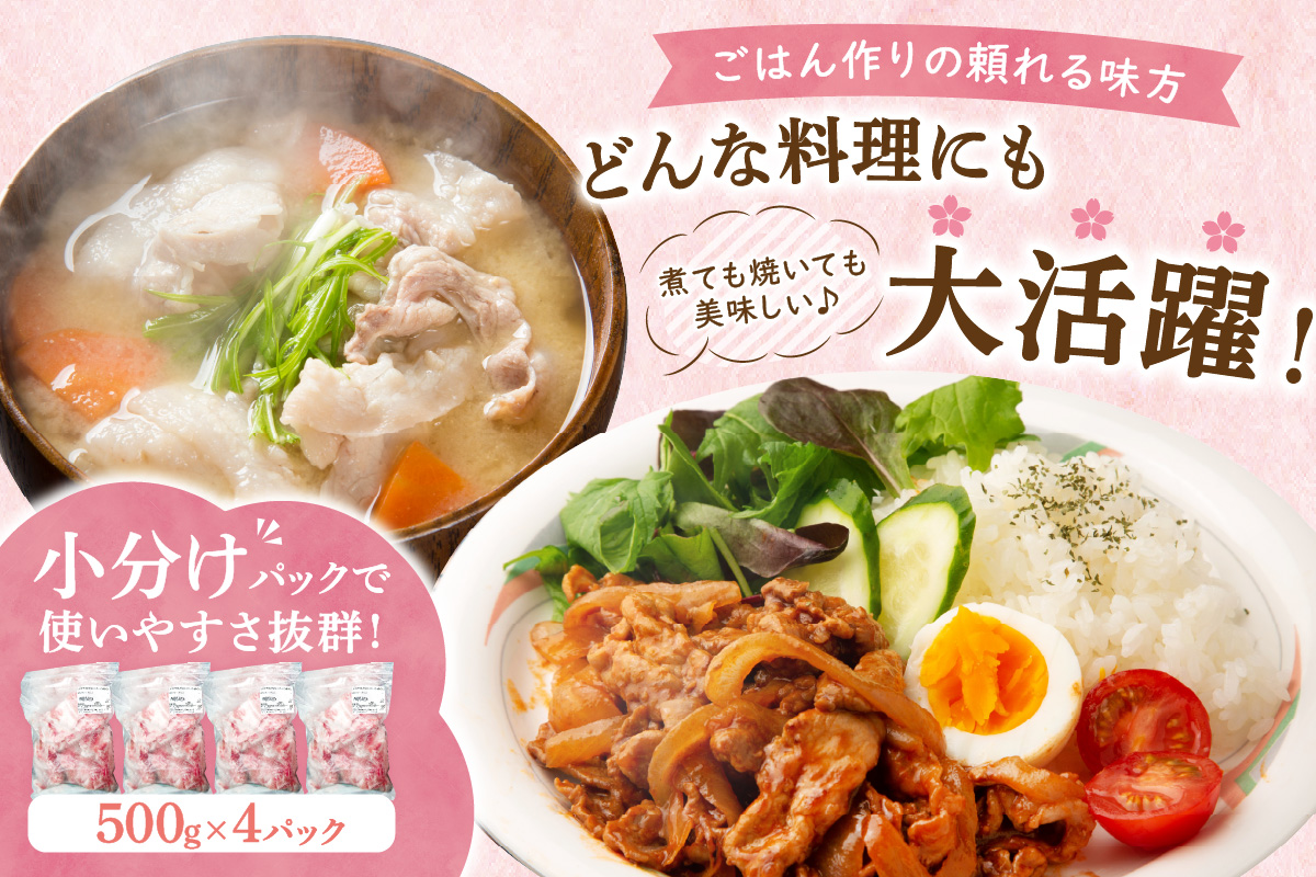 佐賀県産 豚肉 肥前さくらポークモモ切落し2kg 125-L037