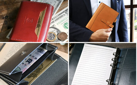 本革かぶせミニウォレットとバイブルサイズシステム手帳（15mmリング）セット ルージュ 滋賀県長浜市/株式会社ブラン・クチュール[AQAY422]