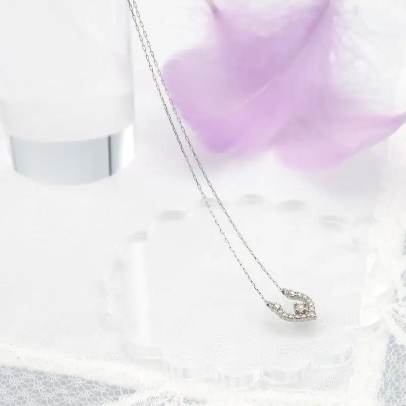 PT900/PT850 0.15ct ダイヤモンド ペンダントネックレス　FHH-019985