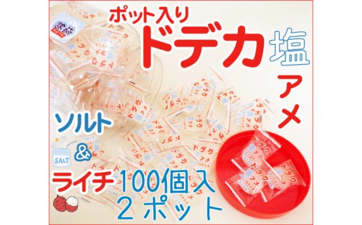 
            金扇　容器入りドデカ塩飴　100個入り×2ポット
          