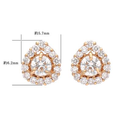 ふるさと納税 甲府市 K18ピンクゴールド ドロップデザインダイヤピアス 0.34ct 43-6283 |  | 01