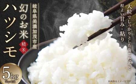 令和7年産 岐阜県美濃加茂市蜂屋地区で作ったお米 ハツシモ 5kg コメ こめ 白米 精米 白ご飯 ご飯【2025年11月下旬～3月下旬発送予定】