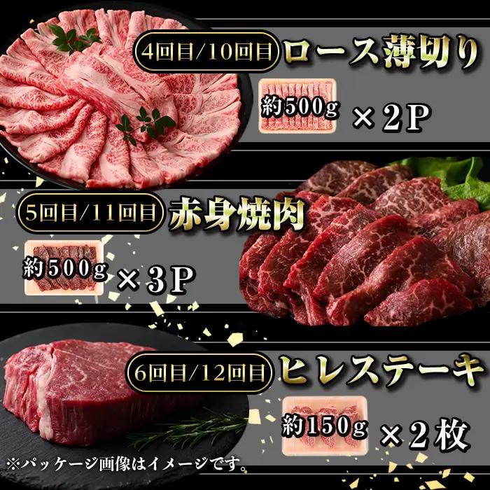 【12回定期便】鹿児島黒牛 贅沢満喫セット(全6種・合計11.8kg) 牛肉【新村畜産】G01005