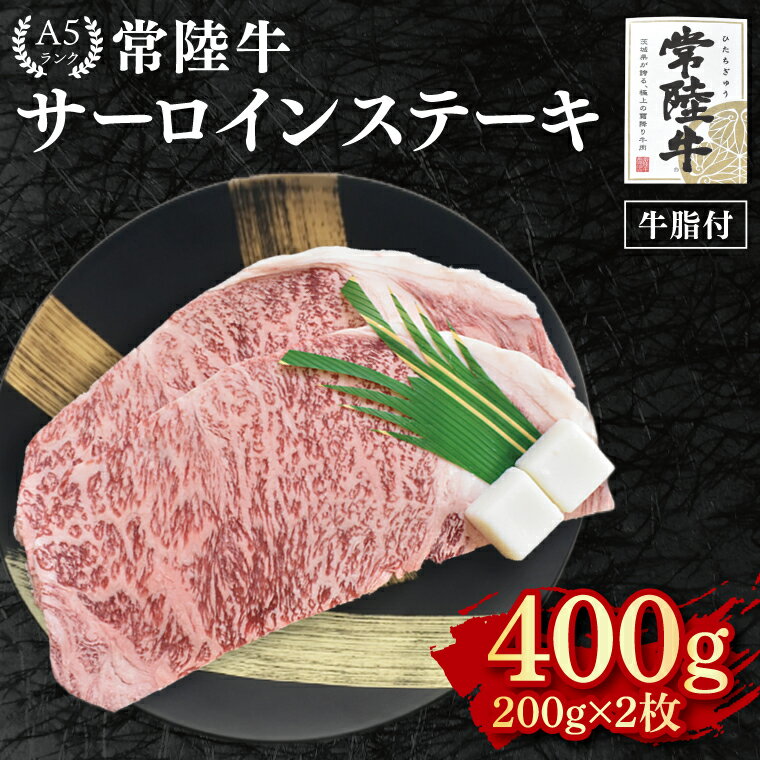 【ふるさと納税】【常陸牛 A5ランク】サーロインステーキ　400g（200g×2枚） 冷凍 国産牛 和牛 牛肉 茨城県 水戸市 国産 20000円 老舗精肉店 EK-1