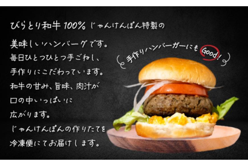 【平取町産じゃんけんぽん特製】びらとり和牛100%ハンバーグ×10枚 BRTF002
