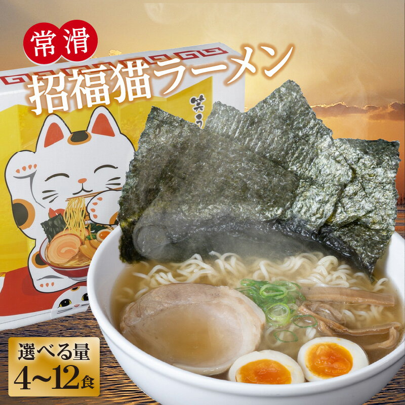 【ふるさと納税】常滑招福猫ラーメン【2食入×2箱 ・3箱 ・6箱 からお選びください】鬼崎海苔を使用 しょうゆラーメン 招き猫 中華 ラーメン 即席めん 海苔入りラーメン 鬼崎のり 簡単調理 ご当地ラーメン 常滑市 即席ラーメン ラーメン 常滑市特産ラーメン 送料無料