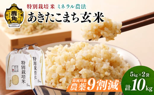 令和6年産 特別栽培米 ミネラル農法 単一原料米「あきたこまち」玄米 10kg（5kg×2袋）【こだて農園】●2024年10月下旬発送開始 米 お米 こめ コメ おすすめ お中元 お歳暮 グルメ ギフト 故郷 秋田県 秋田 あきた 鹿角市 鹿角 送料無料 産地直送 農家直送