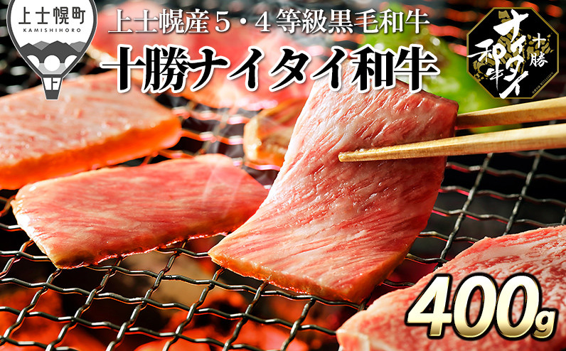 
            十勝ナイタイ和牛 肩ロース焼肉 400g 北海道産 5・4等級黒毛和牛 オレイン酸含有率55%以上 ［025-N60］ ※オンライン申請対応
          