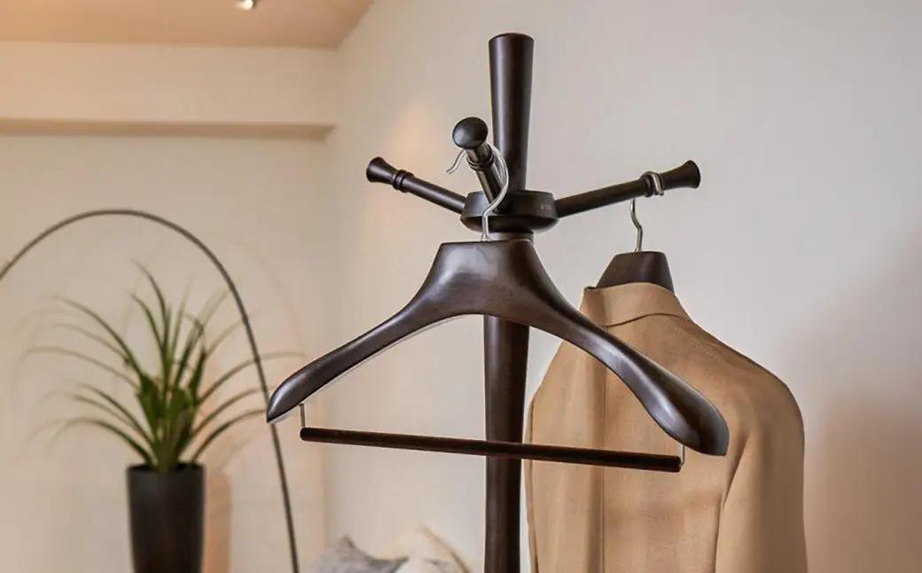 ナカタハンガー John Pole Hanger ジョン・ポールハンガー / ポール ハンガー 高さ 175cm スモークブラウン 木製 中田工芸 ハンガーフック 帽子掛け 洋服掛け 収納 スリム シ