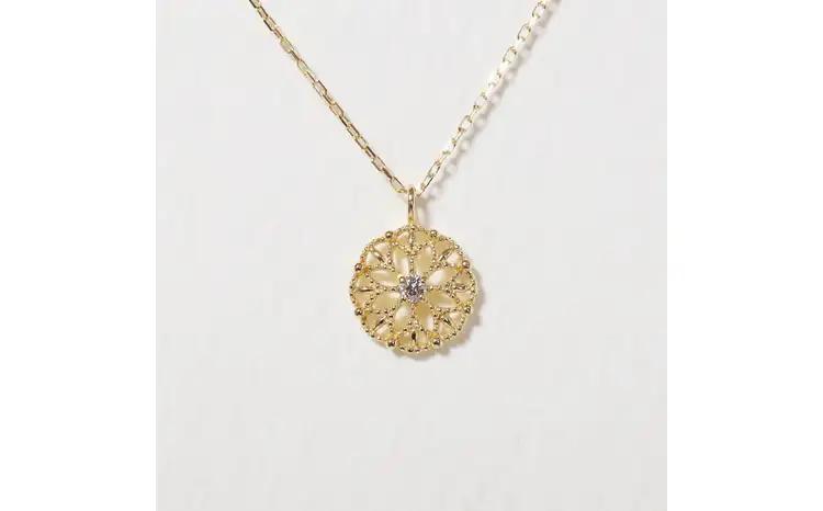 K10 0.01ct フラワーダイヤモンドペンダント 山梨県 甲斐市 BQ-224