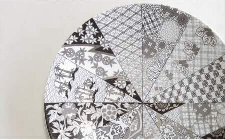 有田焼 JS旭日吉祥紋・ペアフラットプレートS ARITA PORCELAIN LAB【アリタポーセリンラボ】モダン おめでたい モノトーン お正月 おせち A60-108