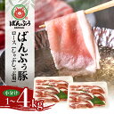 【ふるさと納税】ブランド豚「ばんぶぅ」小分け ロースしゃぶしゃぶ用 選べる 1kg 2kg 4kg 冷凍便 1キロ 豚肉 豚しゃぶ 豚ロース スライス肉 薄切り肉 うす切り肉 ぶた肉 すき焼き用 すきやき用 お鍋 ブタ肉 国産 茨城県産 ギフト プレゼント 高級部位