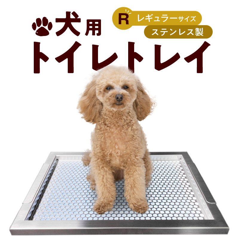 【ふるさと納税】トイレトレイ 犬用 ステンレス製 段付きタイプ レギュラーサイズ お手入れ簡単 衛生的 耐久性抜群 いたずら防止 トイレトレーニング しつけ グッズ 掃除しやすい 愛知 小牧 送料無料