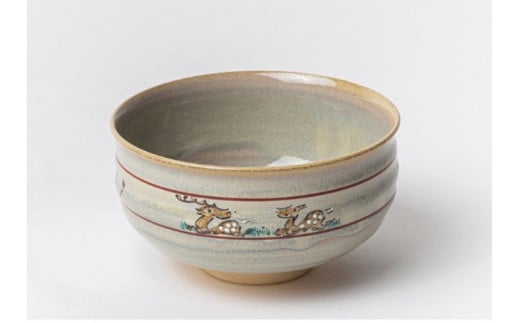 【ふるさと納税】『鴻月 なら絵 抹茶碗 (赤膚焼) 』抹茶茶碗 日本製 陶器 鉢 和食器 ラテボウル ラテカップ 鍋 取り皿 とんすい オシャレ スープ皿 お茶会 茶道 陶芸 ギフト プレゼント 贈答品 お礼の品 新生活 新築祝い (スケーター 株式会社) なら 奈良県 奈良市 31-003