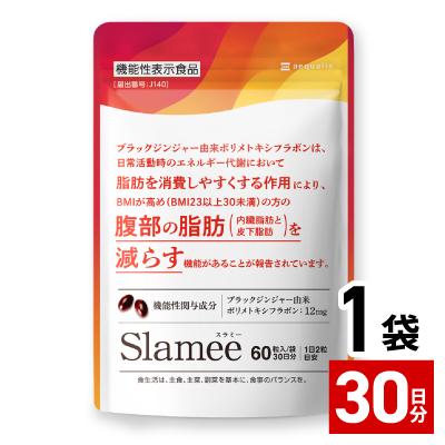 ふるさと納税 養老町 サプリメント 機能性表示食品 Slamee スラミー お腹の脂肪と皮下脂肪を減らす 30日/60粒
