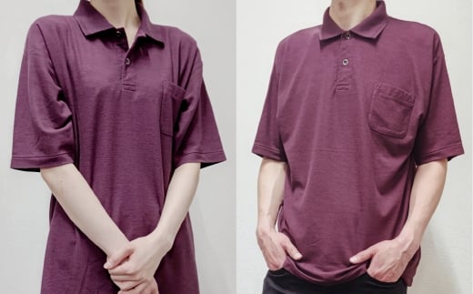 【LLサイズ】倉敷染　272SD半袖ポロシャツ昇り鯉刺繍調プリント入　エンジ