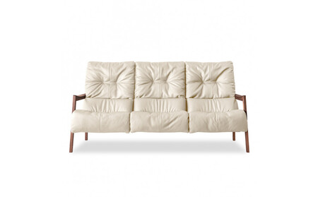 ※総務省確認待ち※【開梱設置】MARUSHO モルビド 本革 3人掛けソファ アイボリー ハイバック 無垢 ソファ 3P 3人掛け ソファー デザイナーズ 和モダン 牛革 天然木 レザー 日本製 大川家具 丸庄 リビング 本革ソファ デザイナーズ おしゃれ