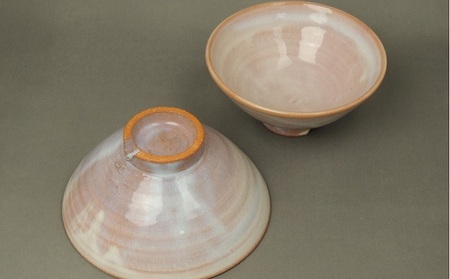 萩焼　萩紫夫婦飯碗｜HG000618